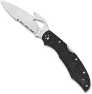 Spyderco Cara Cara 2 CombinationEdge Lightweight Knife with Emerson Opener, FRN Handle, and Full-Flat 8Cr13MoV Steel Blade - BY03PSBK2W