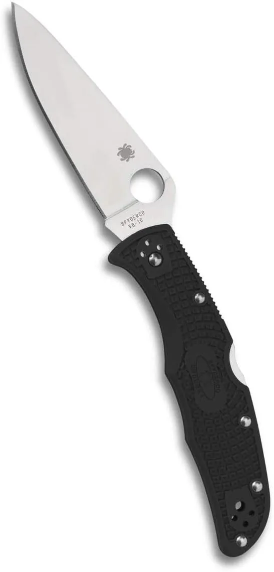 Spyderco Endura 4 Lightweight Signature Knife with 3.80" VG-10 Steel Blade and Black FRN Handle - PlainEdge - C10FPBK