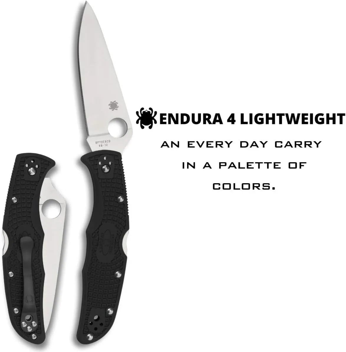 Spyderco Endura 4 Lightweight Signature Knife with 3.80" VG-10 Steel Blade and Black FRN Handle - PlainEdge - C10FPBK