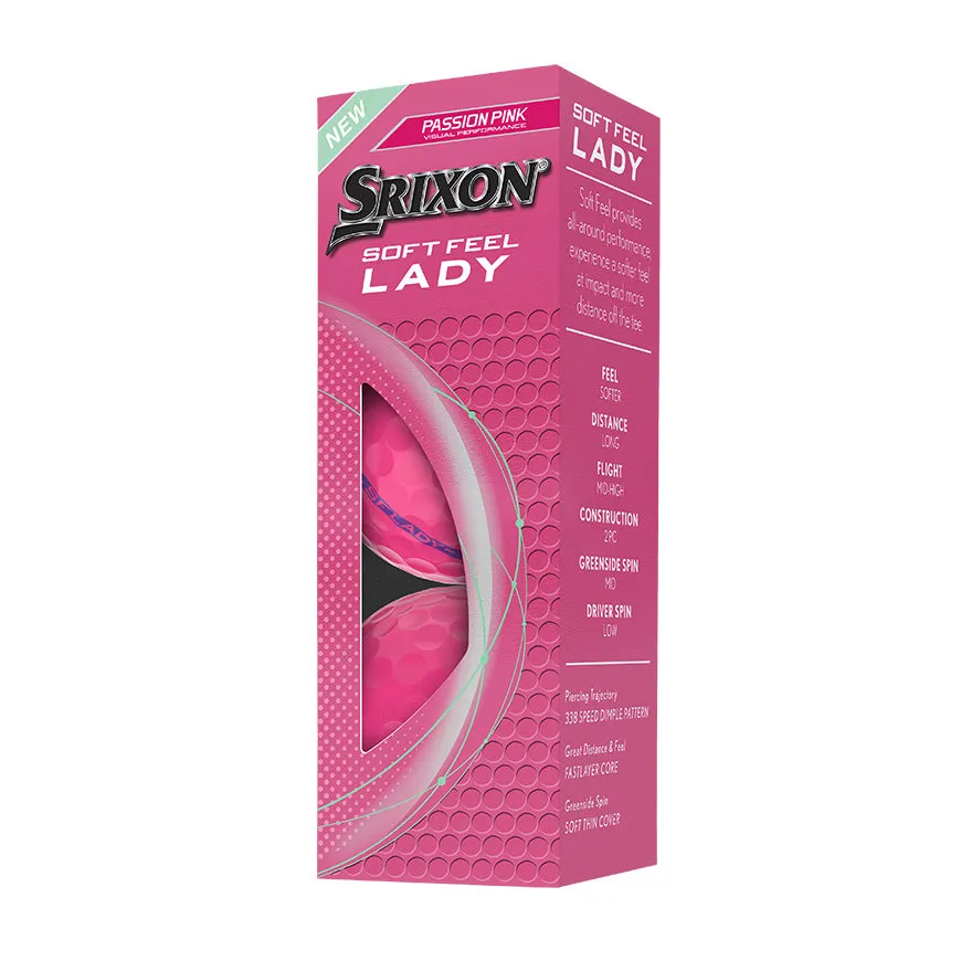 Srixon Soft Feel Lady 9 Golf Balls x 3