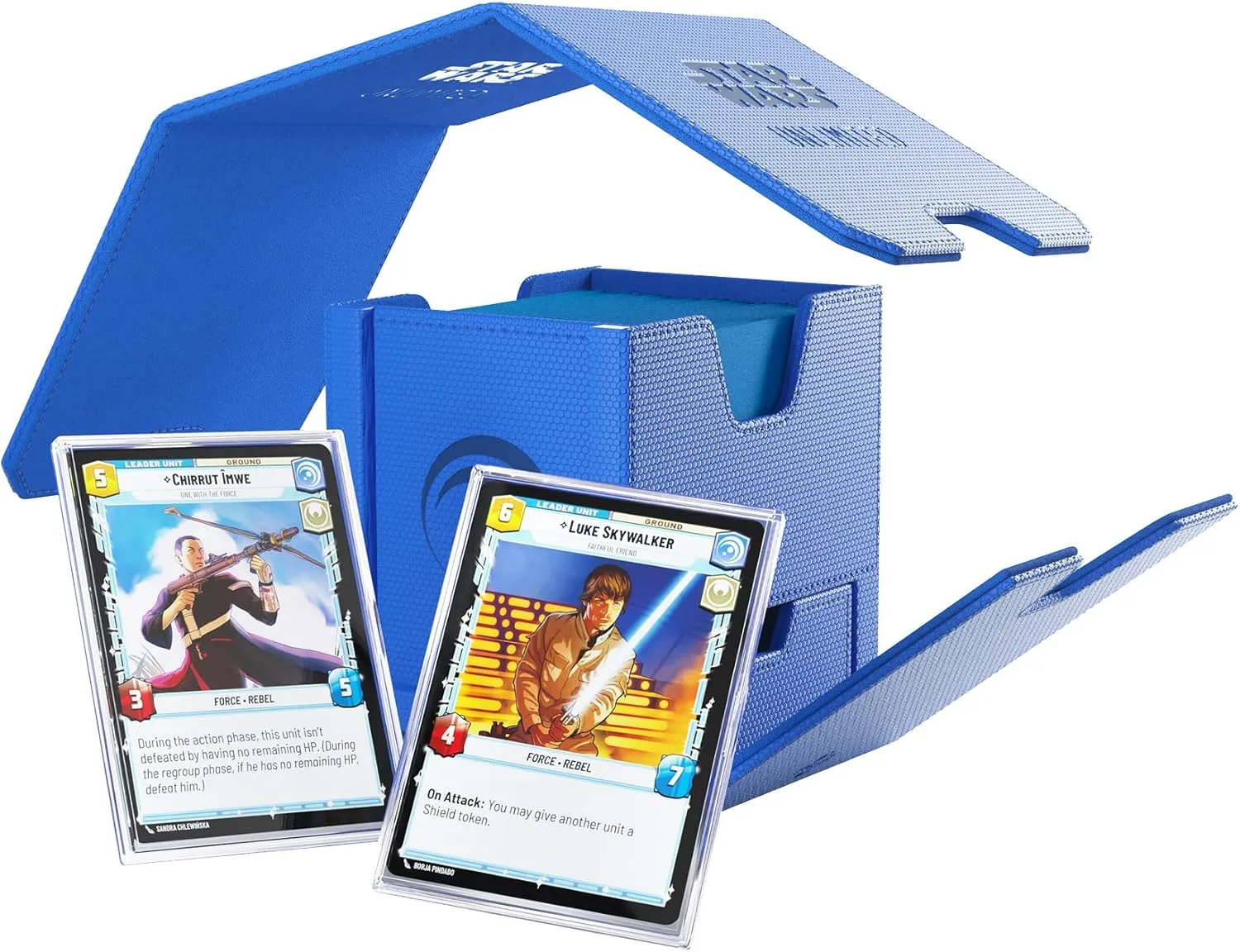 Star Wars Unlimited Twin Suns Deck POD - Premium Deck Box with UV-Protected Card Cases, Holds 100 Double-Sleeved Cards, Designed for The Star Wars Unlimited TCG, Blue Color, Made by Gamegenic