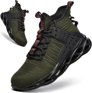 Steel Toe Shoes for Men Women Lightweight Steel Toe Sneakers Mid Cut Indestructible Work Boots Construction Safety Shoes