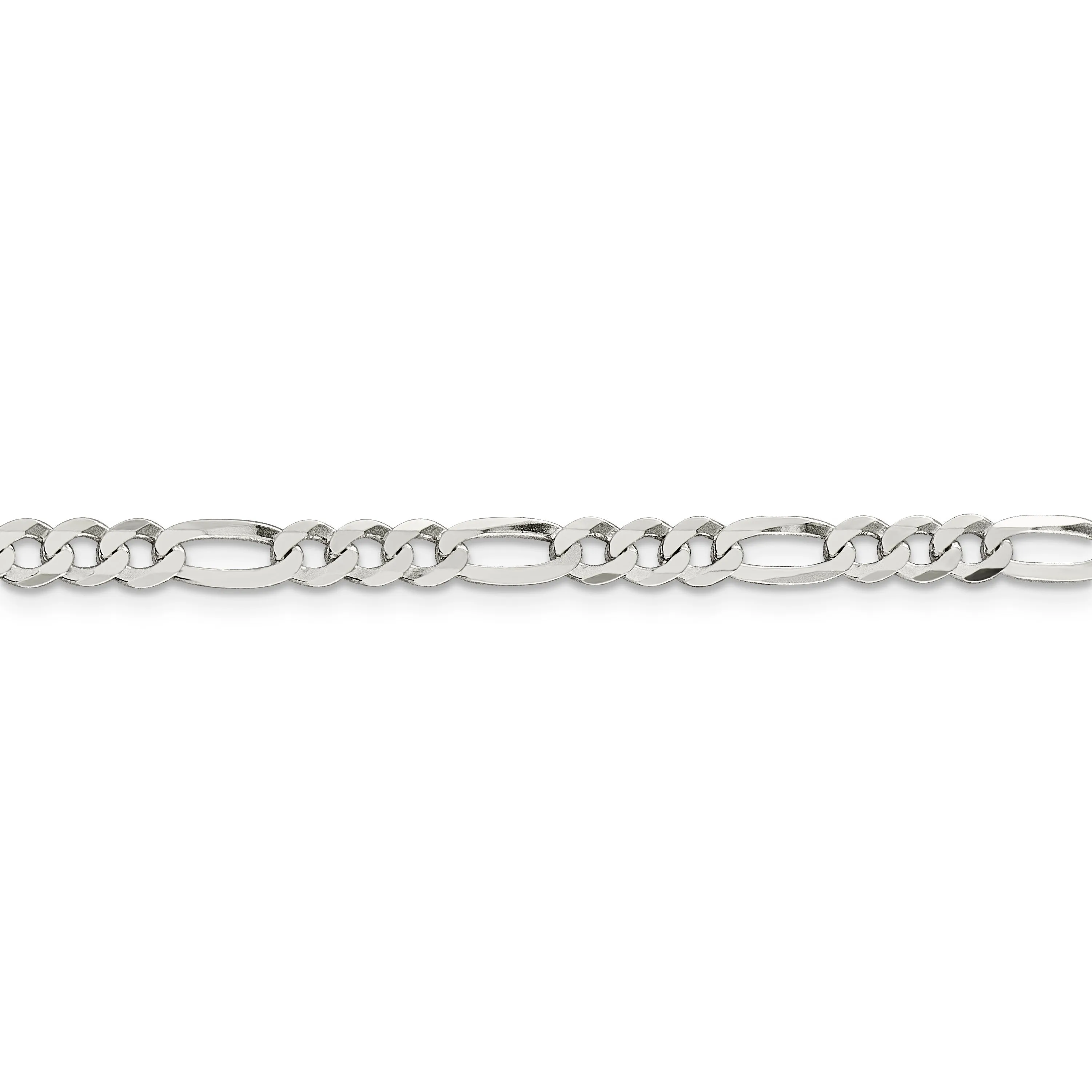 Sterling Silver 4.5mm Lightweight Flat Figaro Chain