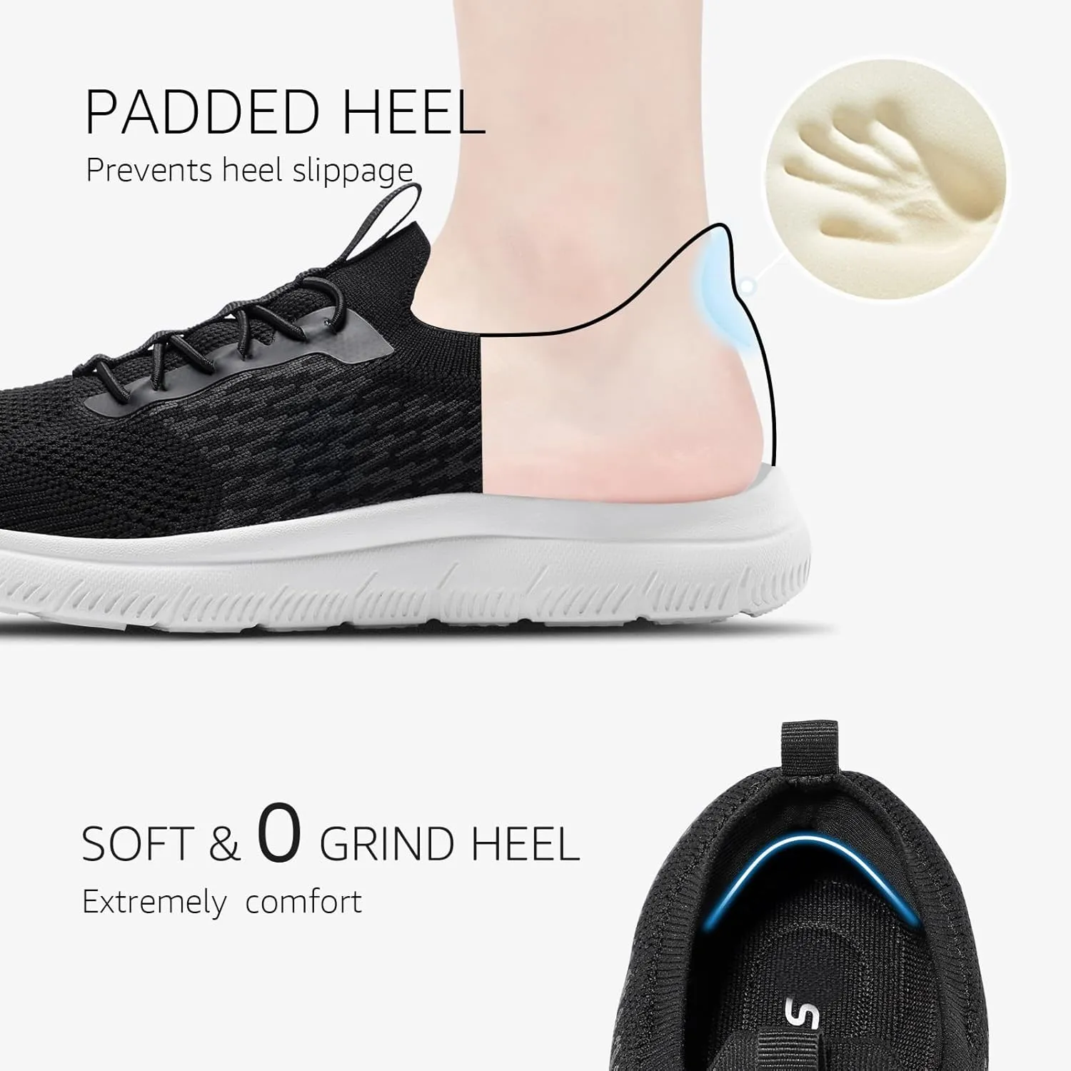 STQ Women Walking Shoes with Arch Support Comfort Lightweight Slip on Sneakers
