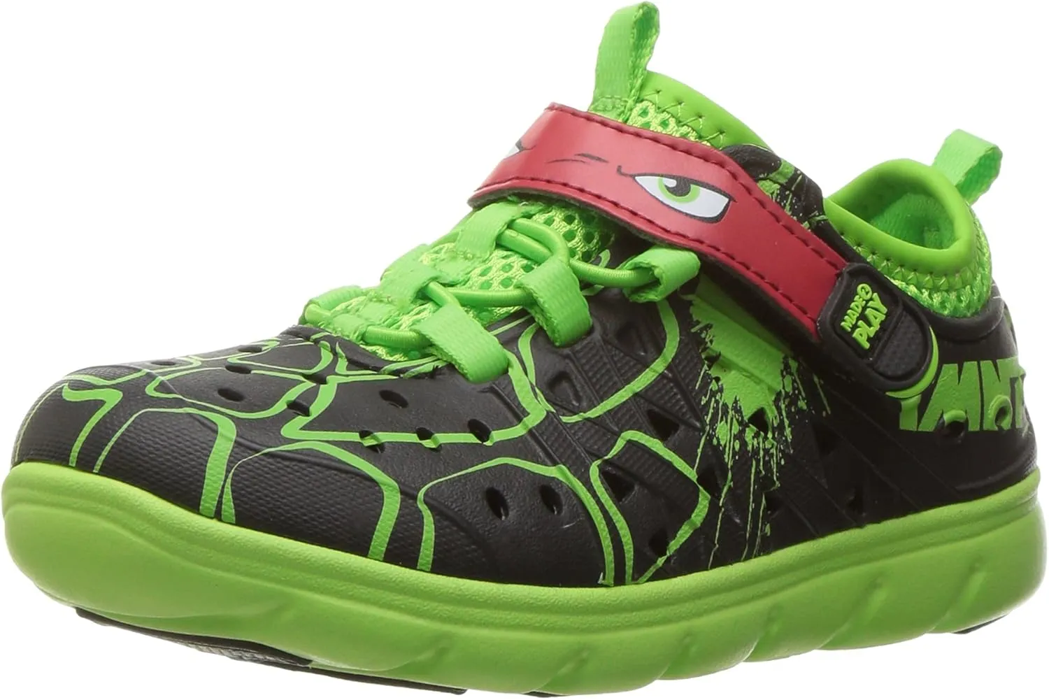 Stride Rite Made 2 Play Phibian Sneaker Sandal Water Shoe (Toddler/Little Kid/Big Kid), Black/Green, 9 M US Toddler