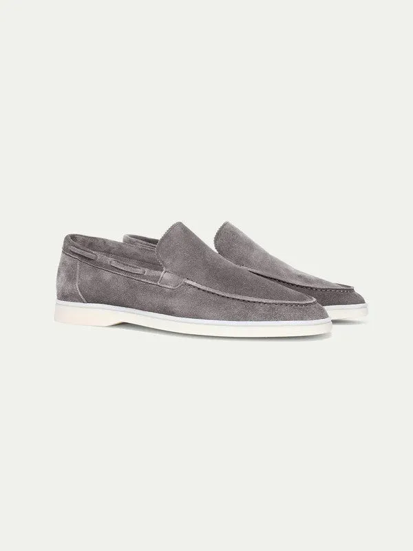 Summer Luxe: Premium Grey Suede Loafers