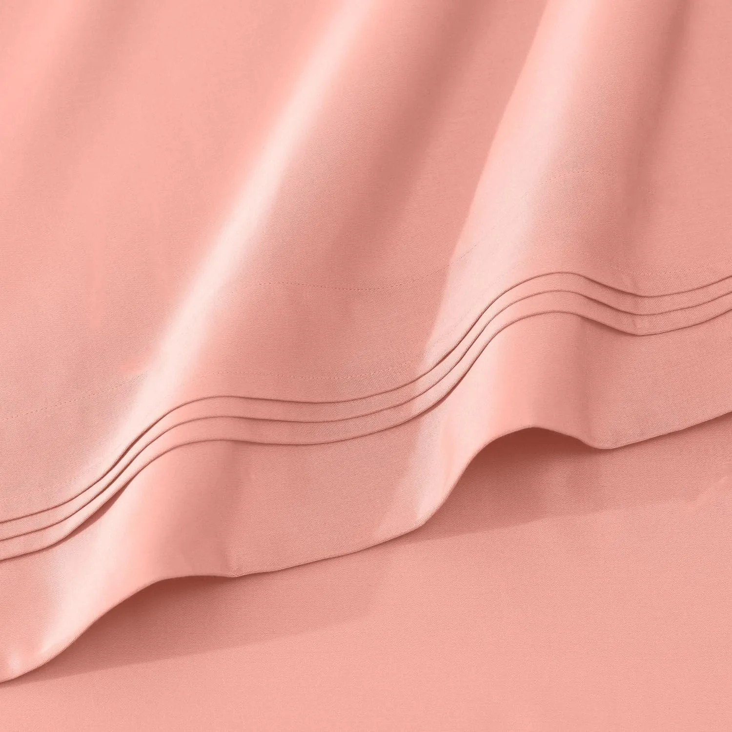 Superior Egyptian Cotton Sheet Set - 1000-Thread Count Egyptian Cotton Solid Bedding Sheet Set with 18” Deep Pocket - Luxury High Thread Count Sheet Set, California King, Dusted Rose
