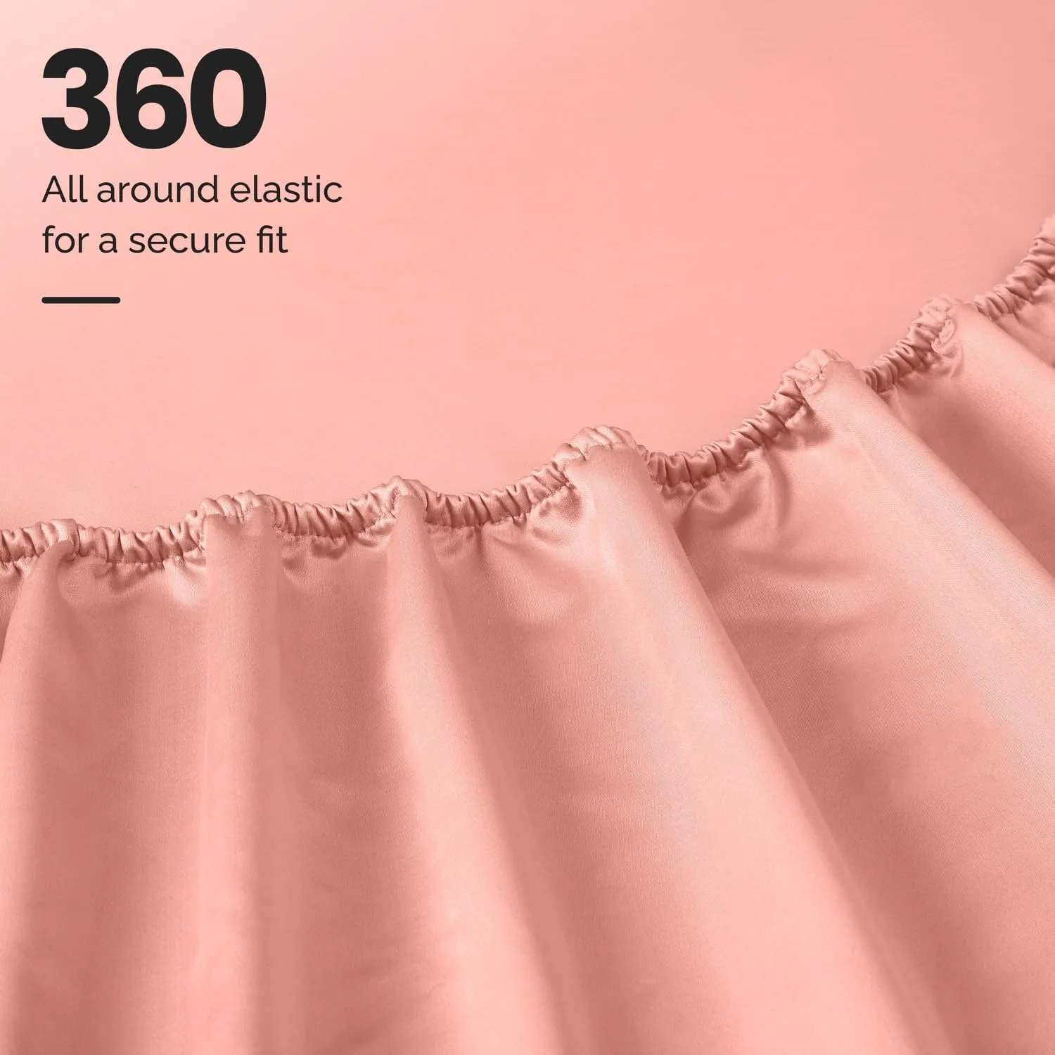 Superior Egyptian Cotton Sheet Set - 1000-Thread Count Egyptian Cotton Solid Bedding Sheet Set with 18” Deep Pocket - Luxury High Thread Count Sheet Set, California King, Dusted Rose