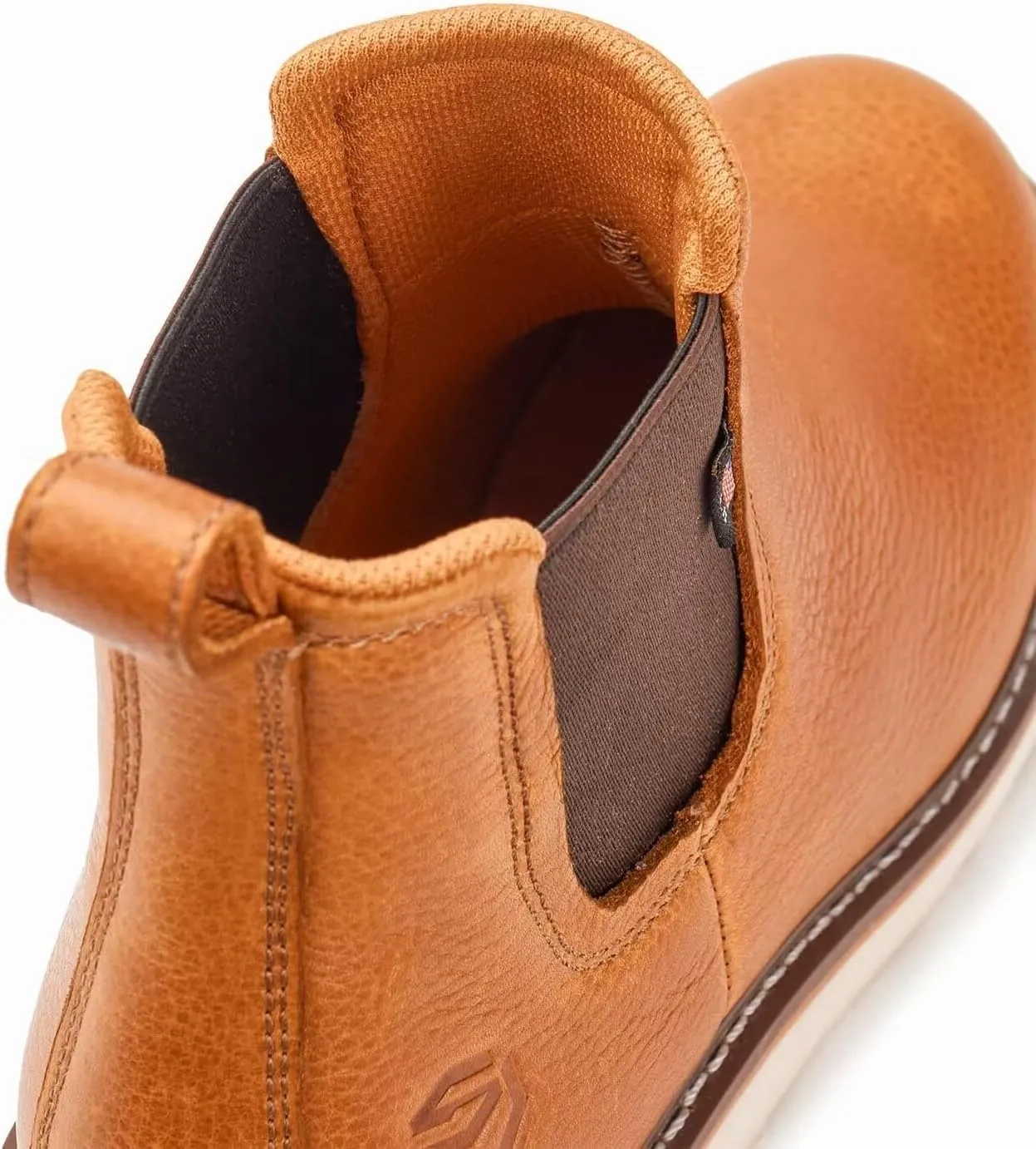 SUREWAY Men's Slip On Chlesea Work Boots for Men - Lightweight Comfortable,Premium Quality,Full Grain Leather,Slip-resistant Wedge Sole