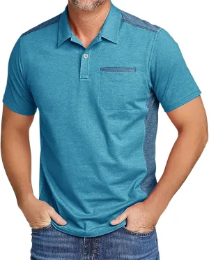 SWISSWELL Polo Shirts for Men with Pocket Short Sleeve Lightweight Performance Golf Shirt Mesh Summer Casual Shirt