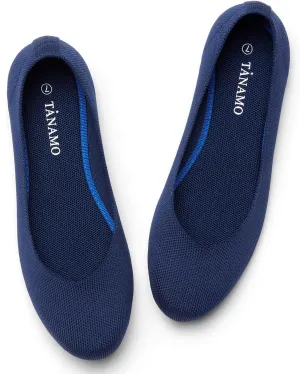Tanamo Women's Flat Ballet Shoes Knit Flat Shoes for Women Round Toe Slip on Women Flats for Dressy Casual Office Work Wedding Comfort Soft