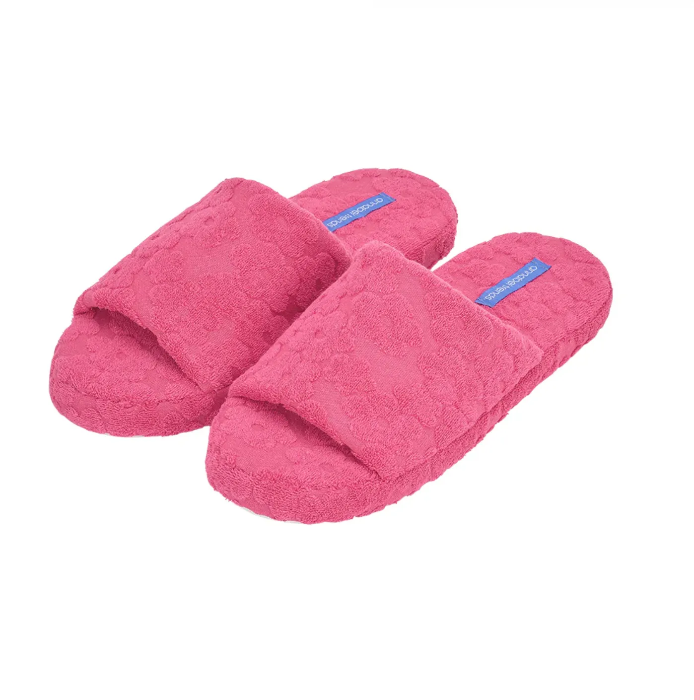 Terry Slide Slippers - Flower Pink