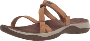 Teva Women's ELZADA Slide LEA Sandal, Pecan, 8.5 Medium US