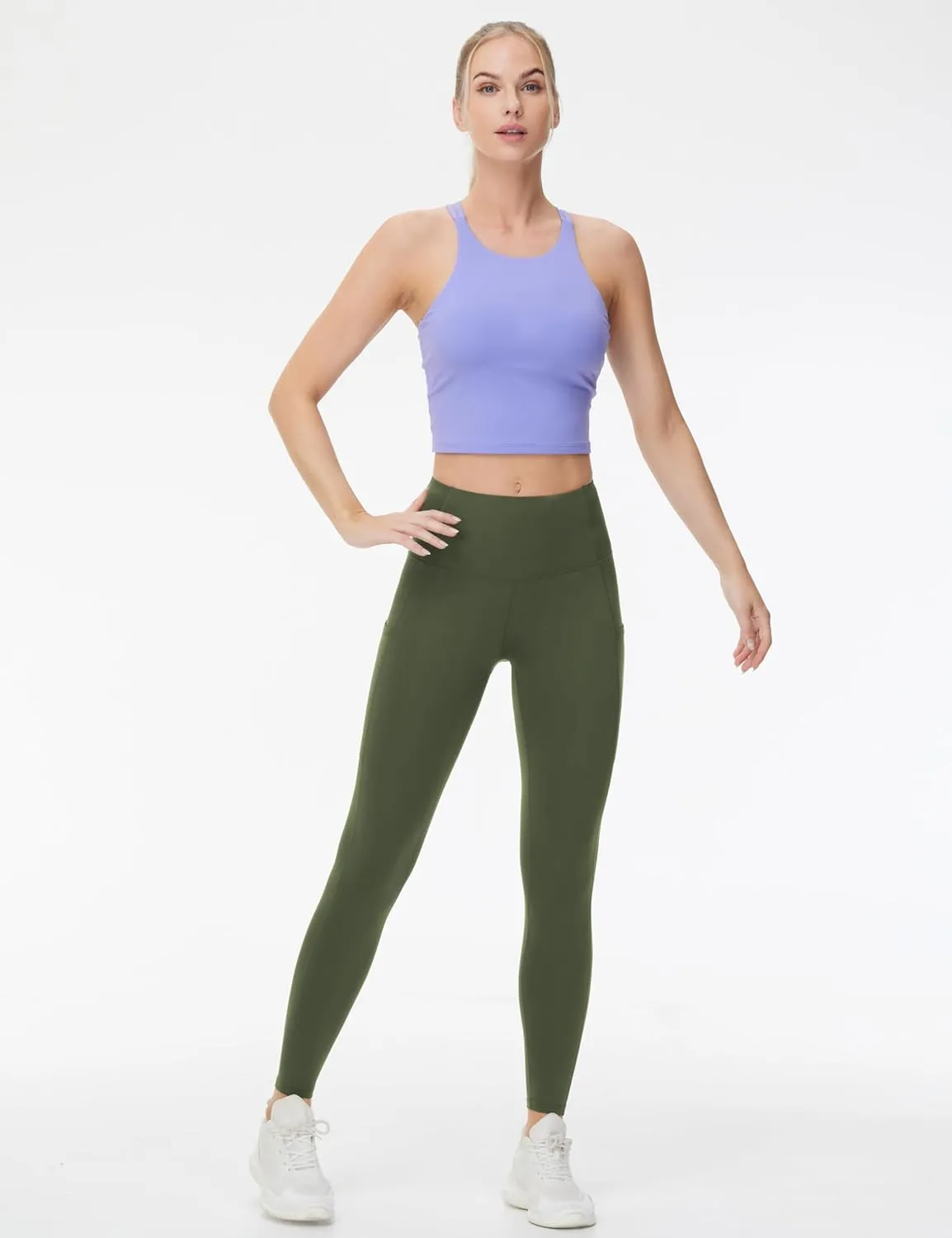 THE GYM PEOPLE Women's High Waist Yoga Pants Buttery Soft Stretchy Tummy Control Workout Athletic Leggings with Pockets