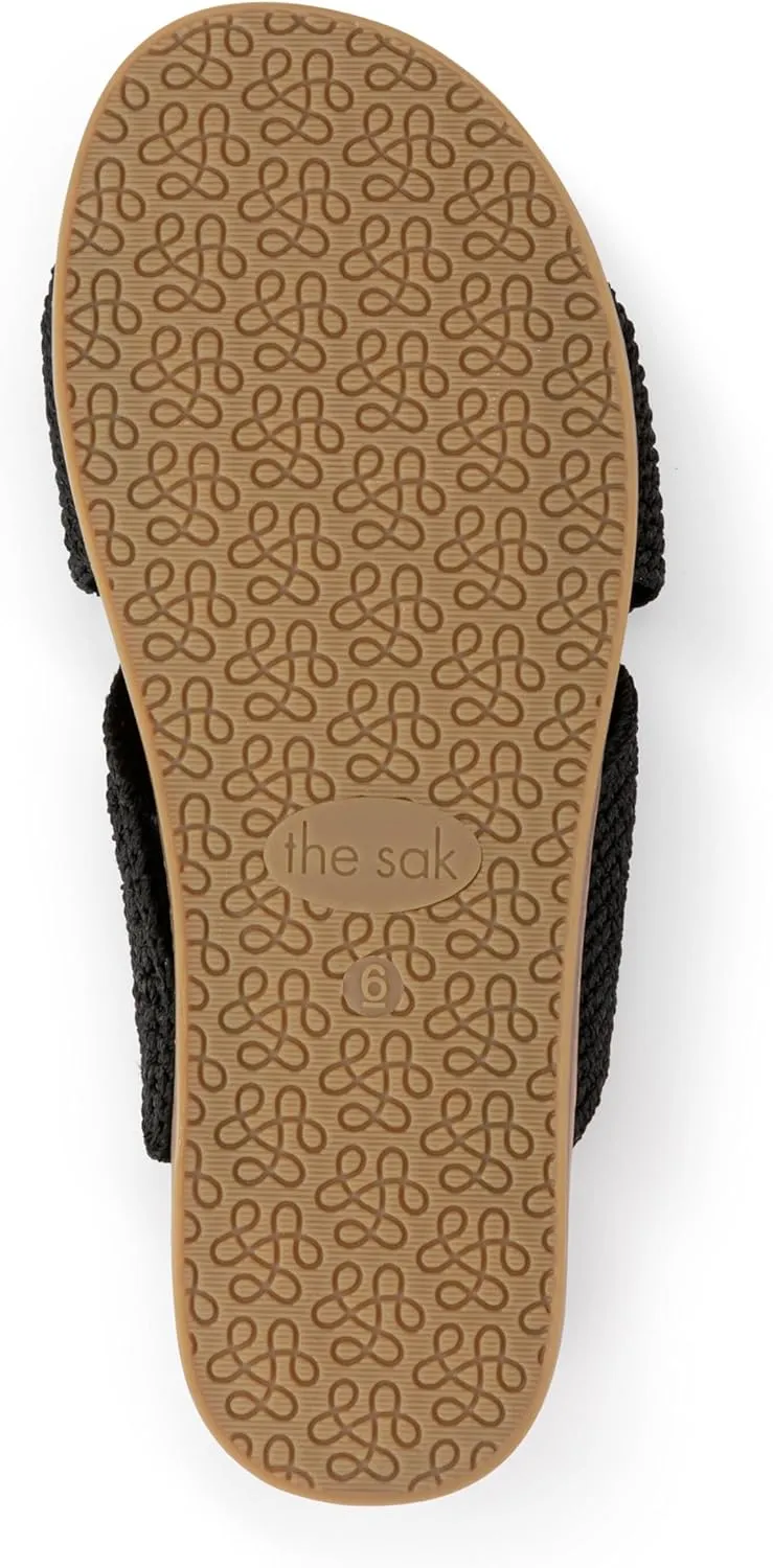 The Sak Penelope Slide Sandal - Women's Flat Fashion Slides with Soft Cushion Sole -Hand Crochet Slip On Sandals For Everyday