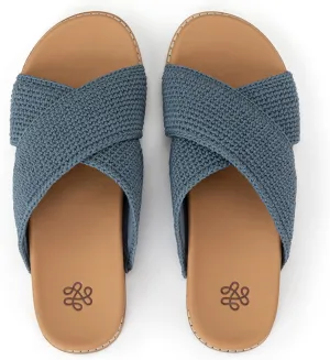 The Sak Penelope Slide Sandal - Women's Flat Fashion Slides with Soft Cushion Sole -Hand Crochet Slip On Sandals For Everyday