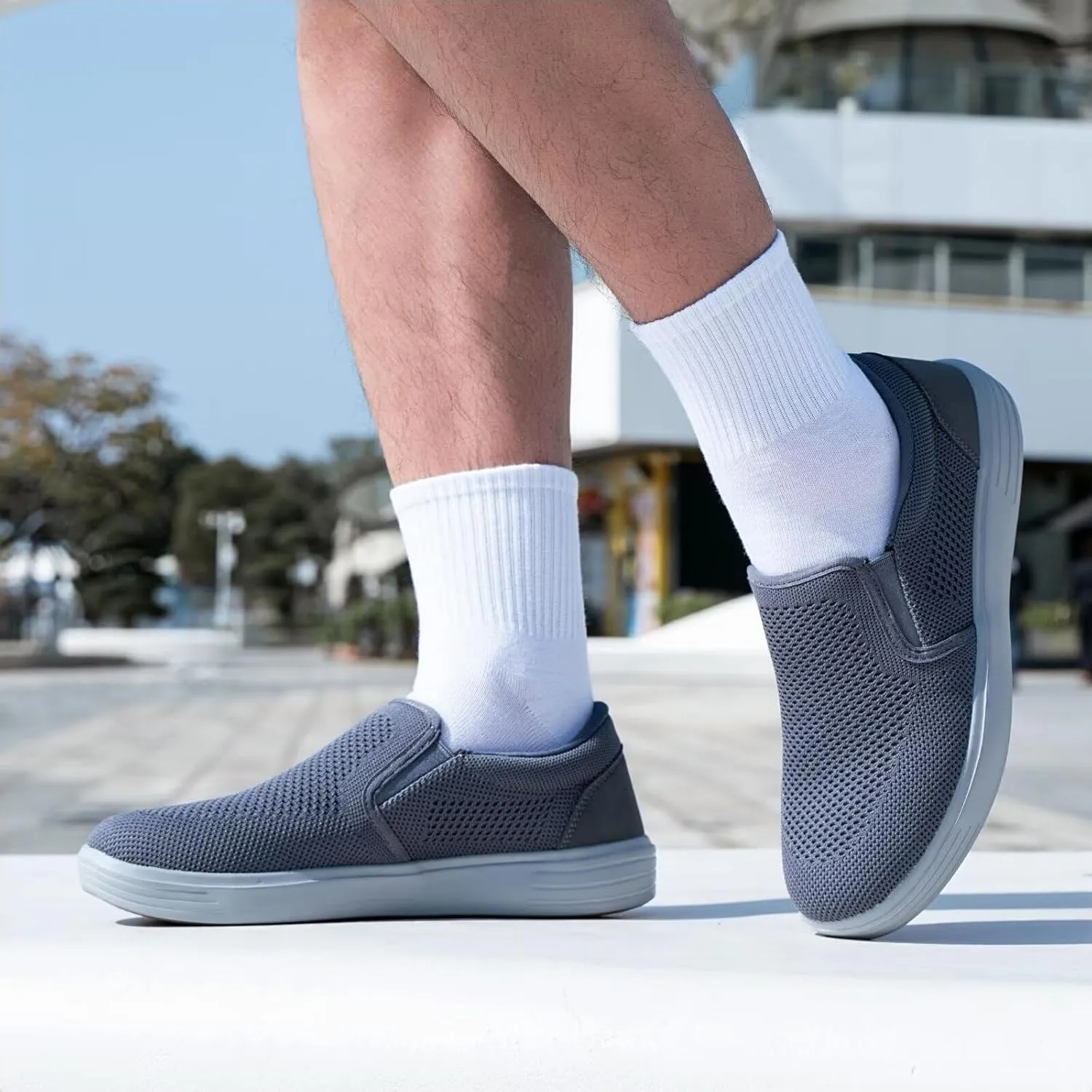 TIOSEBON Men's Mesh Slip on Walking Shoes-Comfortable Drving Loafer Fashion Sneaker