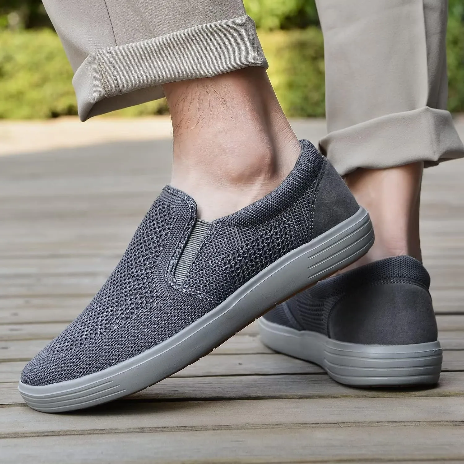 TIOSEBON Men's Mesh Slip on Walking Shoes-Comfortable Drving Loafer Fashion Sneaker