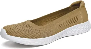 TIOSEBON Women's Comfortable Loafer Low-Top Flat Ultra Memory Foam Mesh Slip-On Walking Shoes