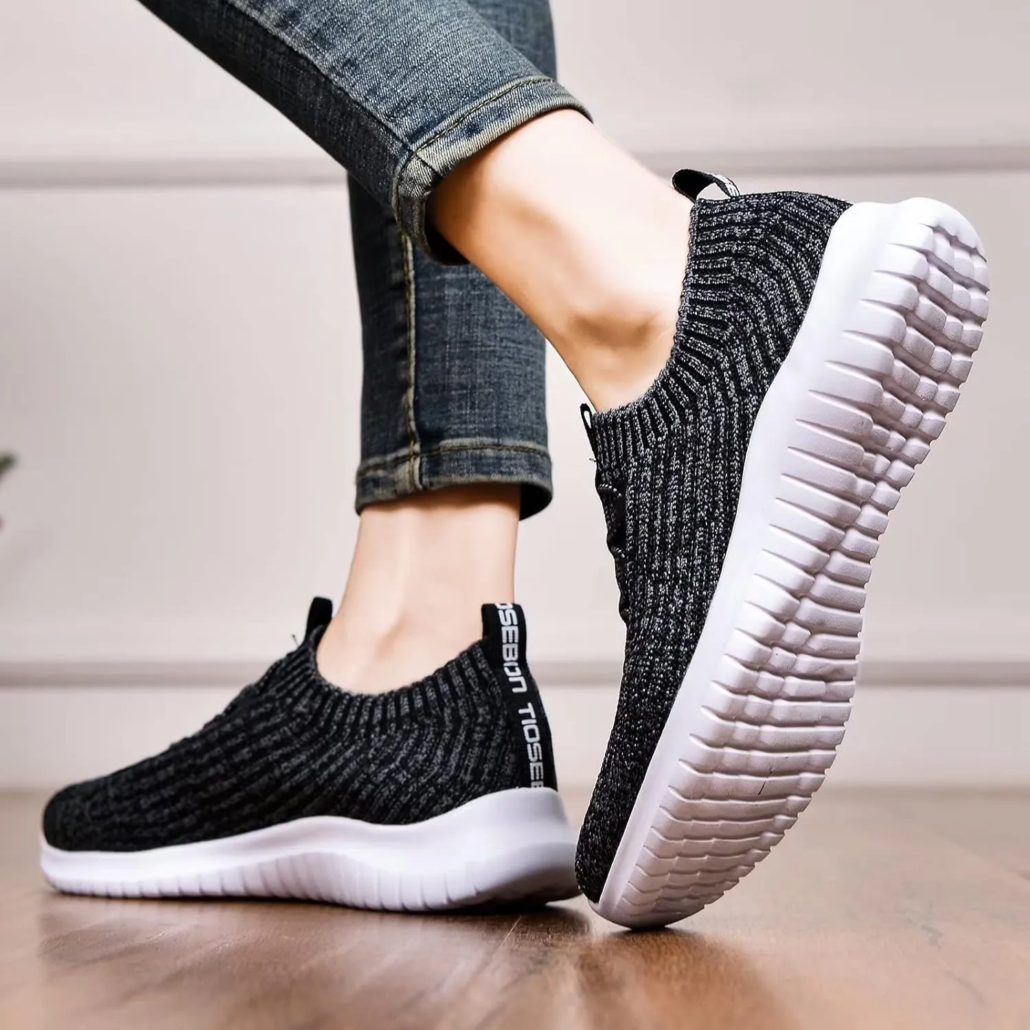 TIOSEBON Women's Slip On Walking Shoes Lightweight Casual Running Sneakers