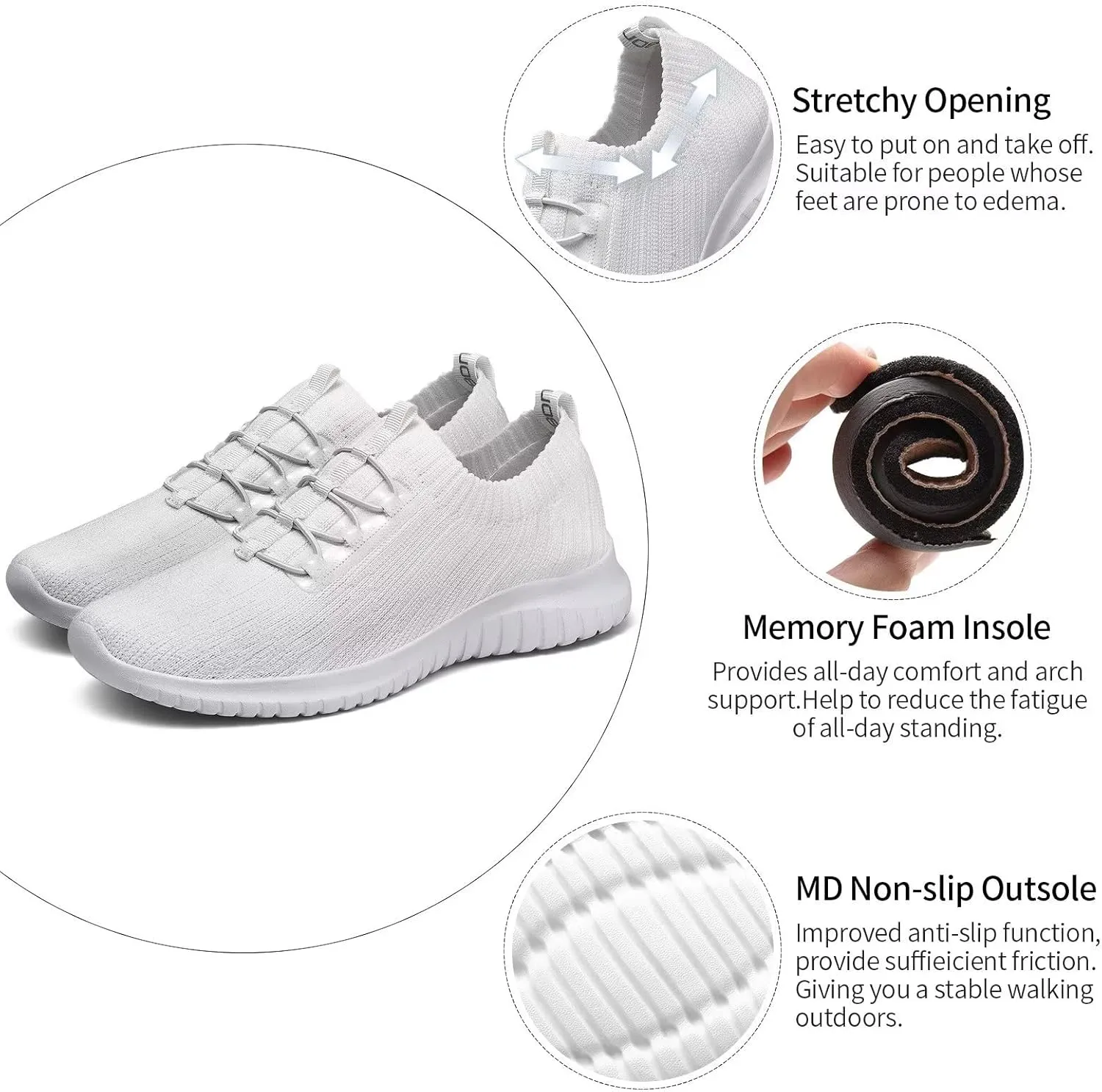 TIOSEBON Women's Slip On Walking Shoes Lightweight Casual Running Sneakers