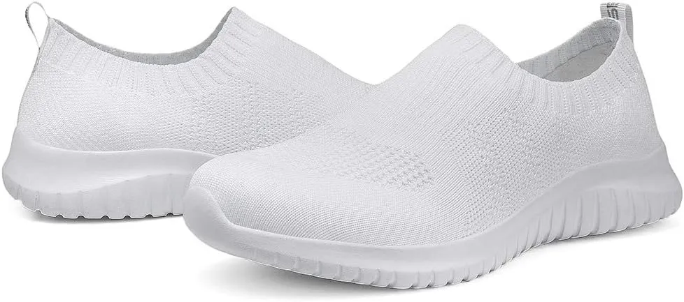 TIOSEBON Women's Walking Sock Shoes Elastic Knit Lightweight Slip on Breathable Yoga Sneakers