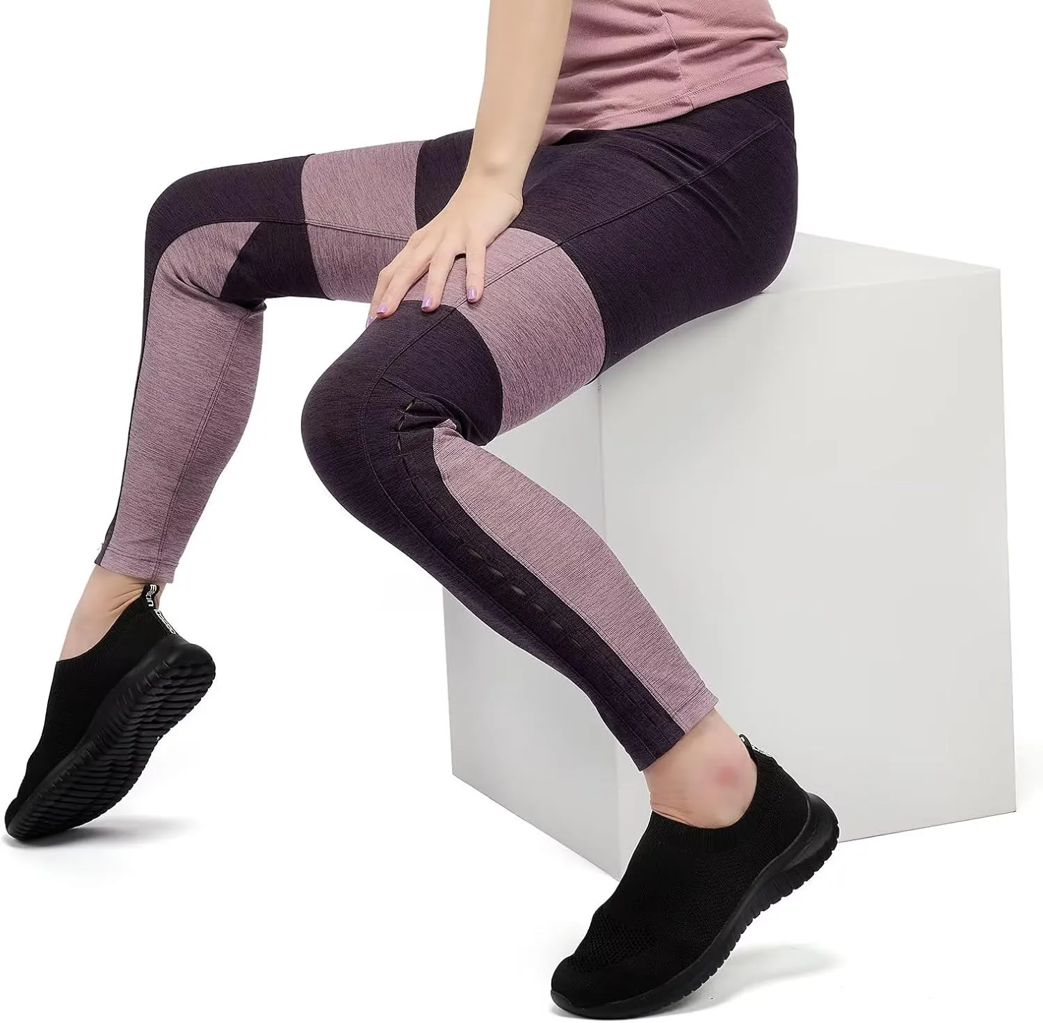 TIOSEBON Women's Walking Sock Shoes Elastic Knit Lightweight Slip on Breathable Yoga Sneakers