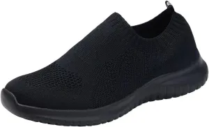 TIOSEBON Women's Walking Sock Shoes Elastic Knit Lightweight Slip on Breathable Yoga Sneakers