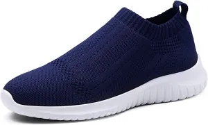 TIOSEBON Women's Walking Sock Shoes Elastic Knit Lightweight Slip on Breathable Yoga Sneakers