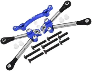 Titanium Front Tie Rods With Stabilizer For C Hub For 1/10 Traxxas Ford GT 4-Tec 2.0 83056-4/4-Tec 3.0 93054-4 - 15Pc Set Blue