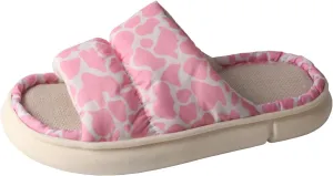 TMA EYES Women's soft soled open-toed slippers breathable non-slip fashion print design