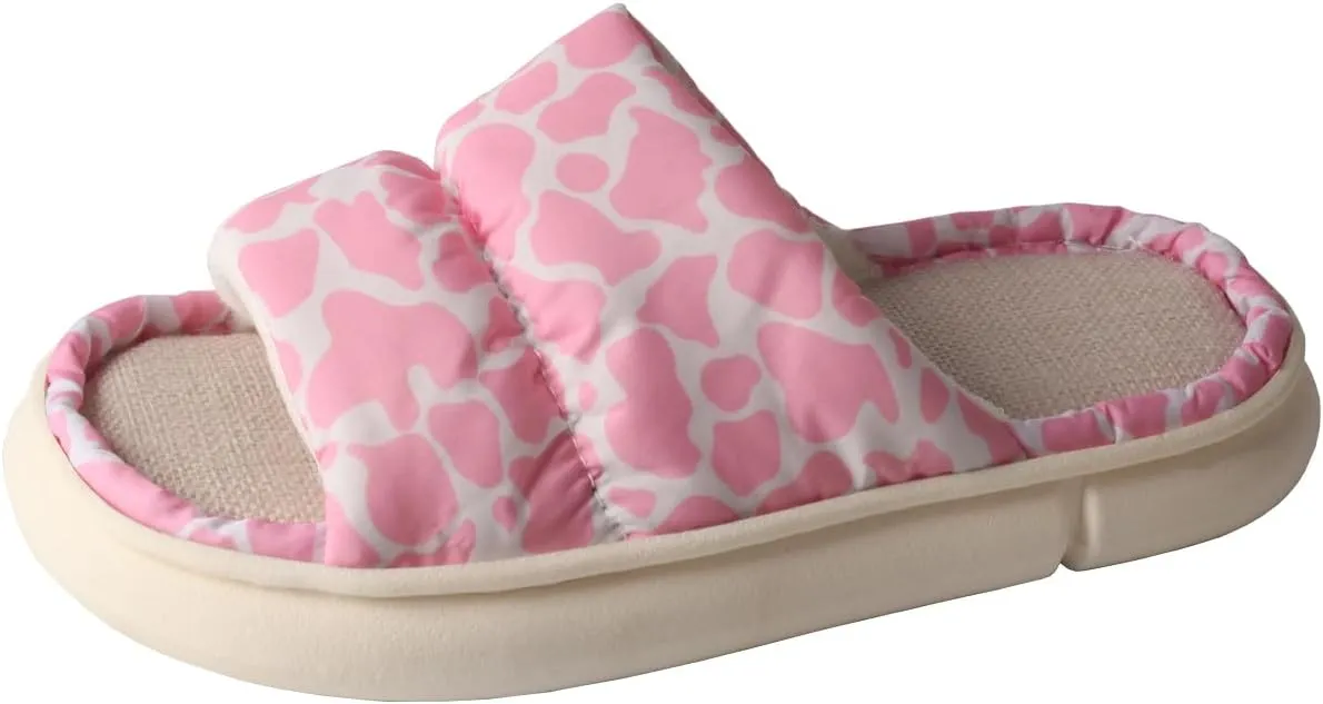 TMA EYES Women's soft soled open-toed slippers breathable non-slip fashion print design