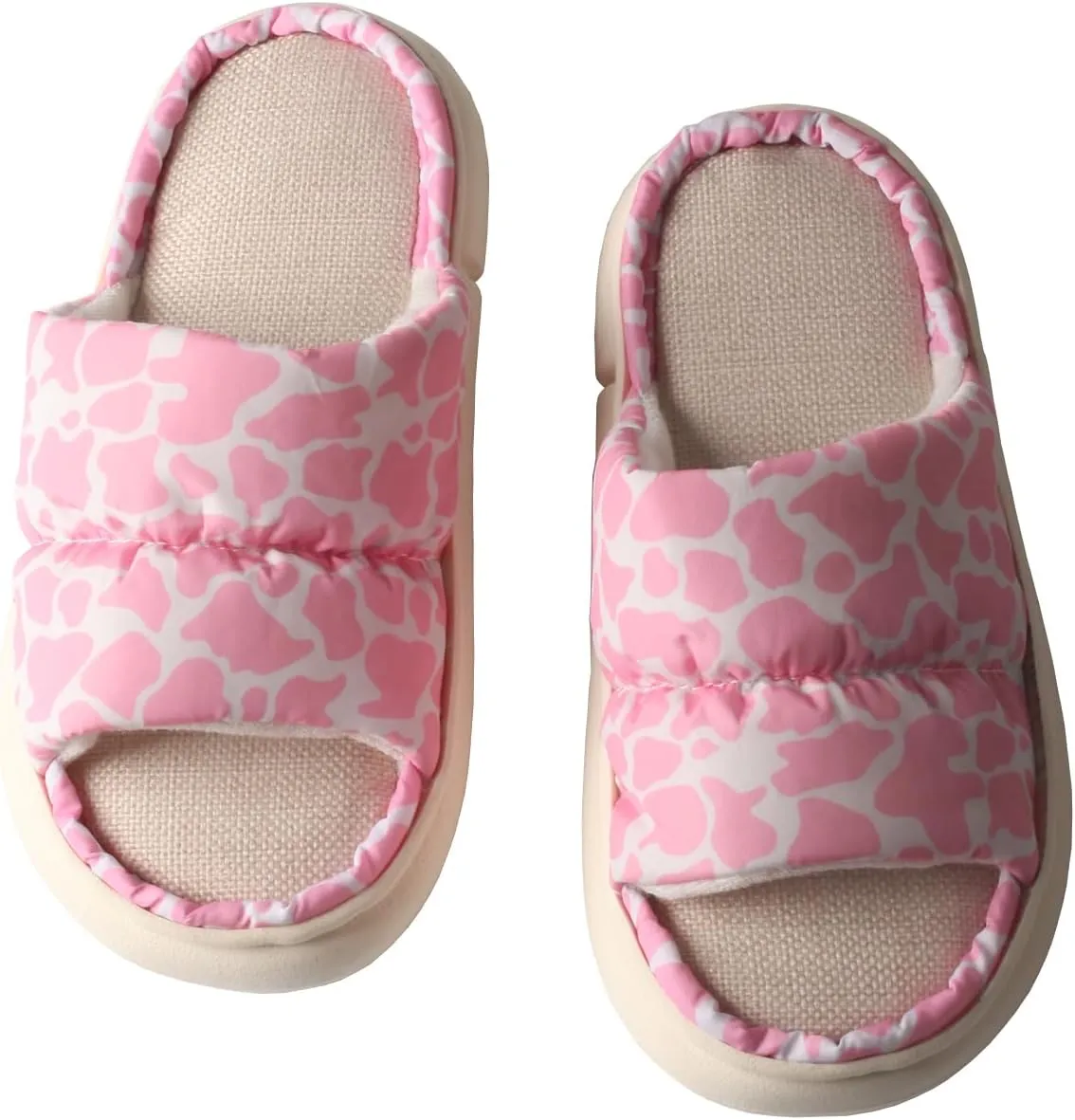 TMA EYES Women's soft soled open-toed slippers breathable non-slip fashion print design