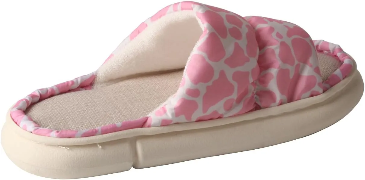 TMA EYES Women's soft soled open-toed slippers breathable non-slip fashion print design