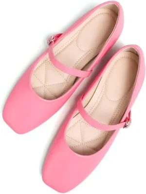 TN TANGNEST Leather Flats for Women Comfortable Square Toe Slip On Flats Soft Work Flats Retro Mary Jane Flats