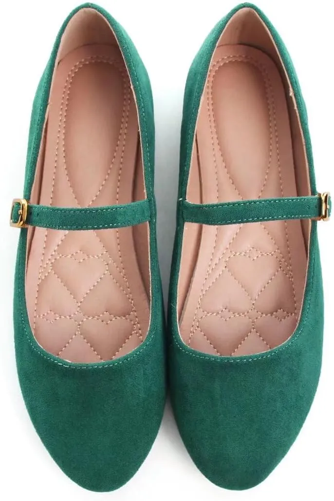 TN TANGNEST Women's Leather Flats Comfortable Square Toe Dress Flats Retro Soft Mary Jane Flats