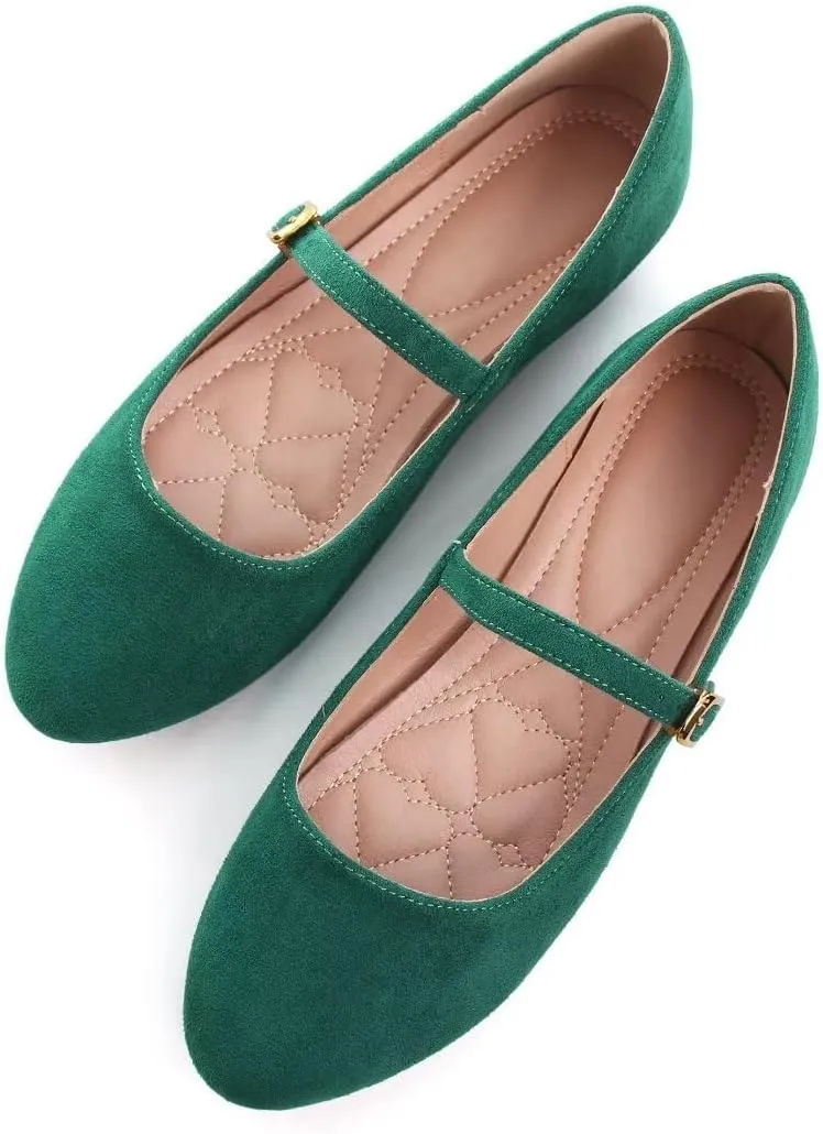 TN TANGNEST Women's Leather Flats Comfortable Square Toe Dress Flats Retro Soft Mary Jane Flats