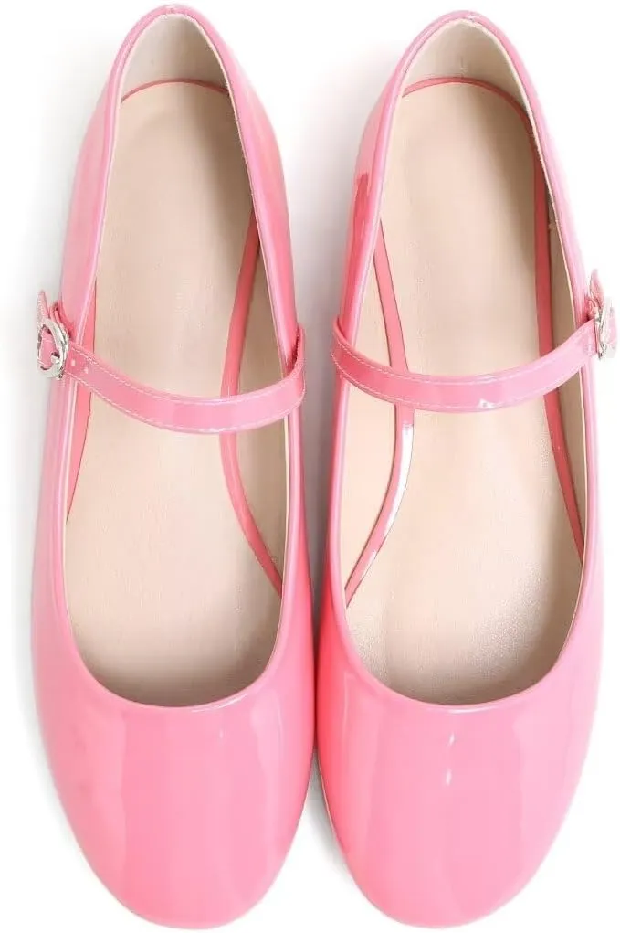 TN TANGNEST Women's Mary Jane Flats Fashion Square Toe Slip On Buckle Flats Soft Comfortable Casual Flat Shoes