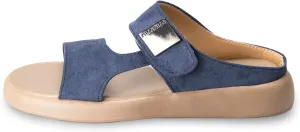 TOCONFFON Women's Flat Slides Sandals Comfort Adjustable Double Strap Slip on Soft Leather Slippers