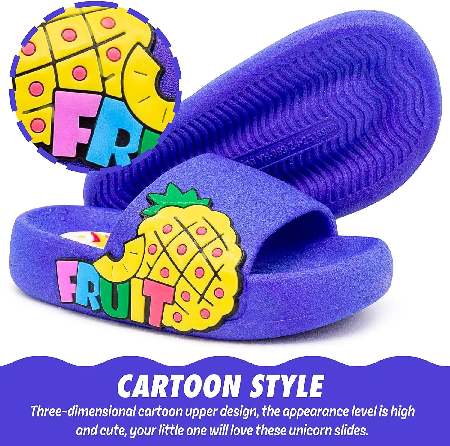 Toddler Little Kids Slide Sandals Comfy Non-slip Unicorn Summer Beach Pool Water Shoes Thick Sole Boys Girls Shower Slippers
