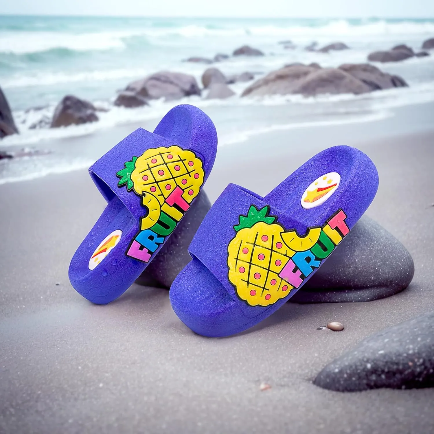 Toddler Little Kids Slide Sandals Comfy Non-slip Unicorn Summer Beach Pool Water Shoes Thick Sole Boys Girls Shower Slippers