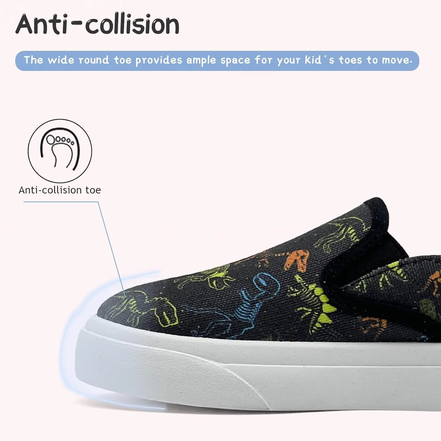 Toddler Shoes for Girls Boys Slip On Canvas Sneakers Lightweight Breathable Cartoon Low Top Kids Casual Walking Shoes