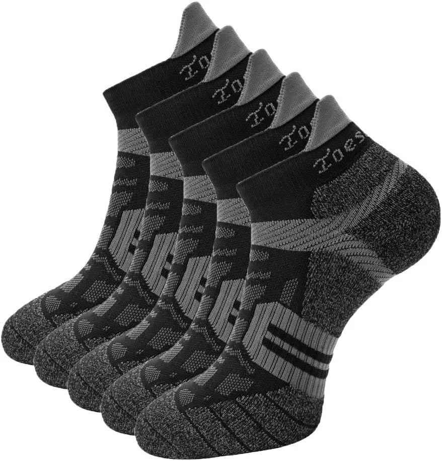 Toes&Feet Men's Anti Odor Quick Dry Cushioned Low Cut Compression (20-30mmHg) Running Socks
