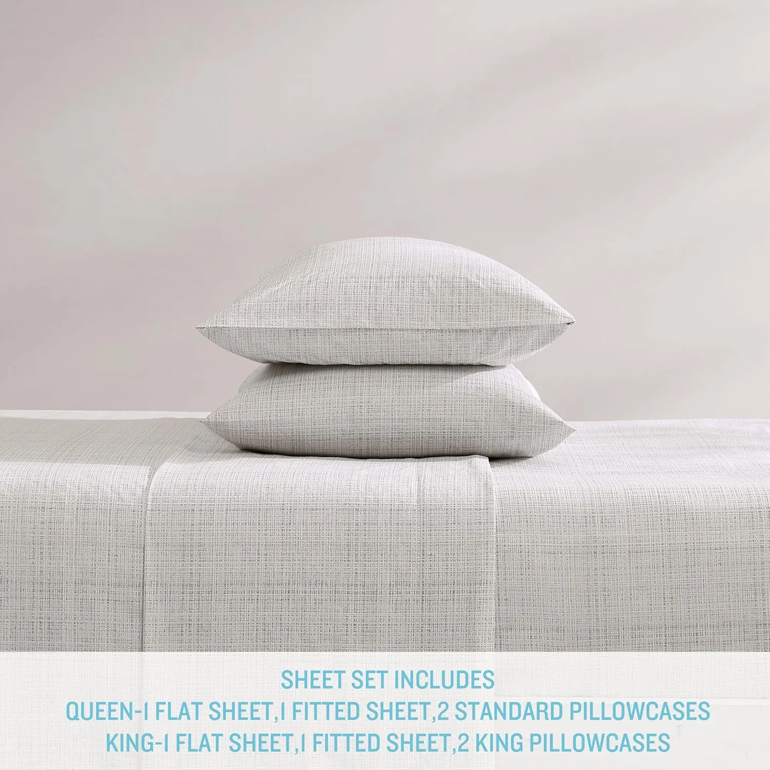 Tommy Bahama - King Sheets, Washed Percale Cotton Bedding Set, Soft & Breathable Bedroom Decor with Deep Pockets (Raffia Linen Beige, King)