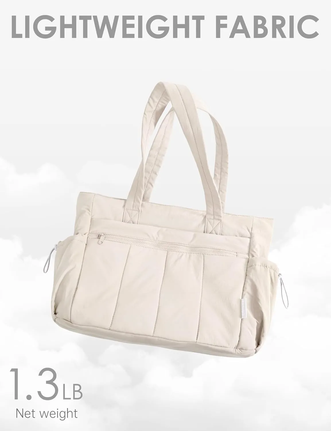 Tote Bag for Women, Lightweight Large Puffer Bag, Quilted Shoulder Purses Handbags for Travel Work