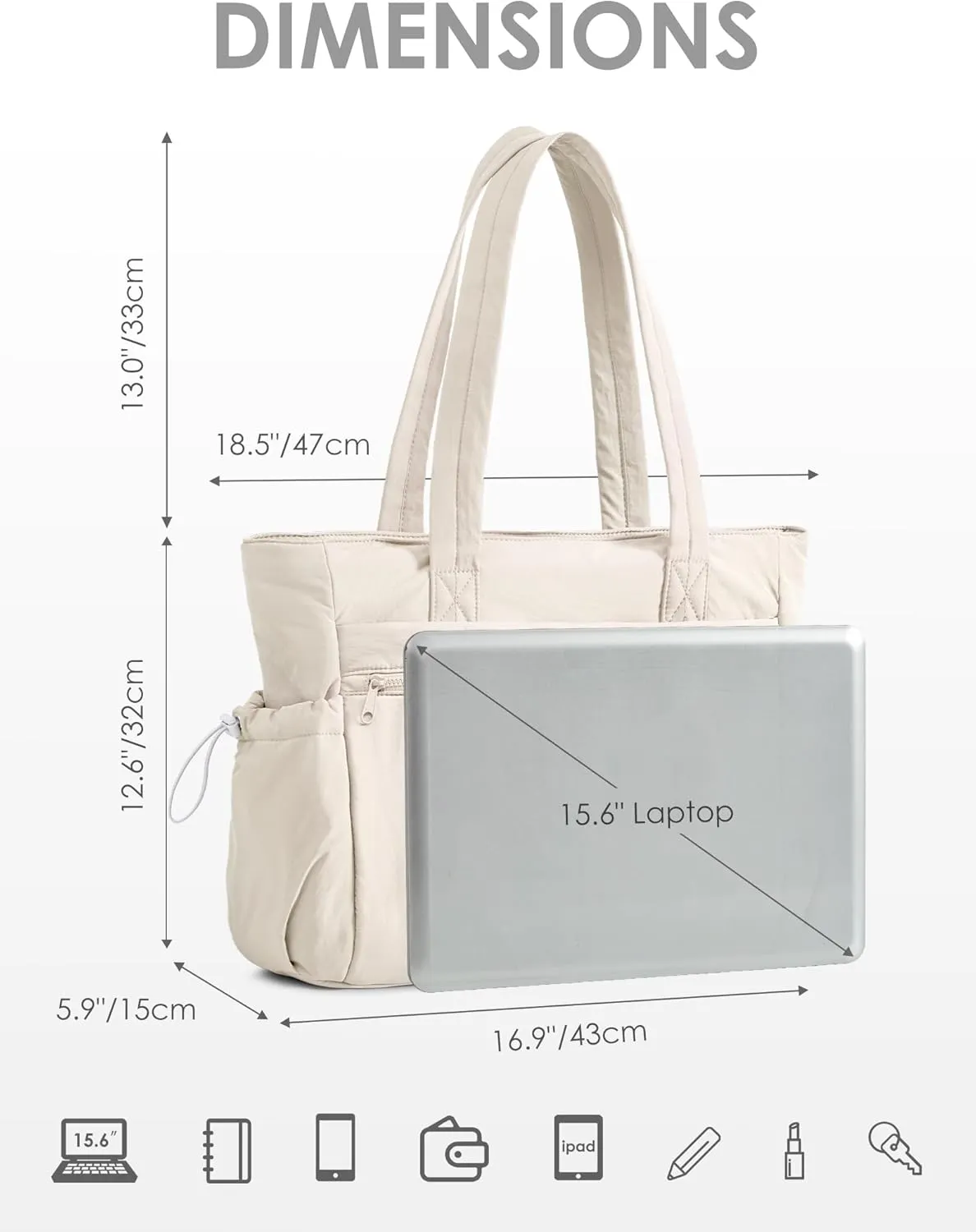 Tote Bag for Women, Lightweight Large Puffer Bag, Quilted Shoulder Purses Handbags for Travel Work