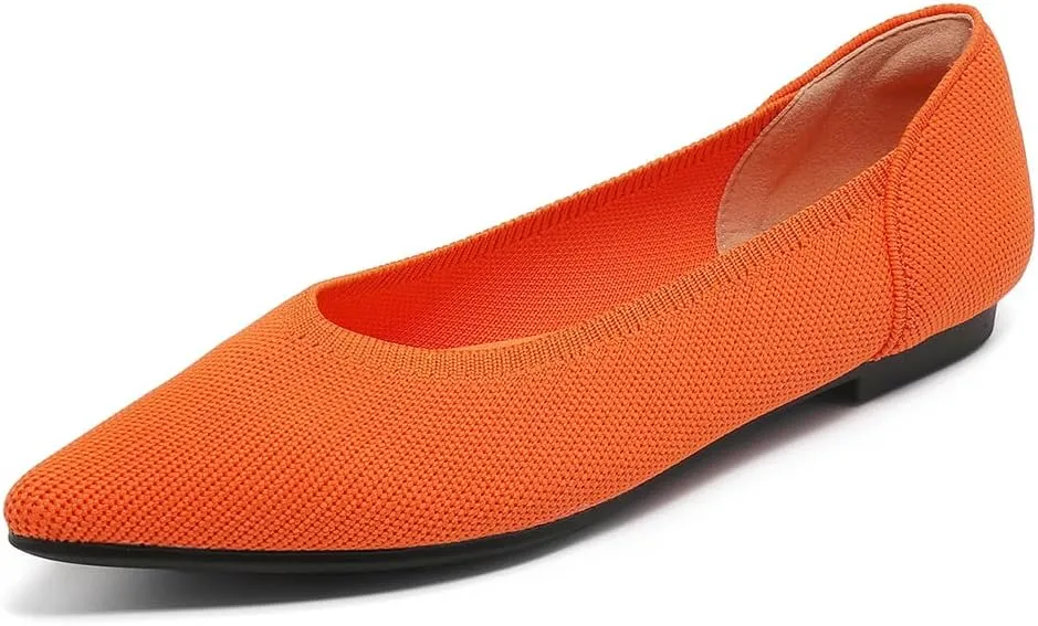 Touchmosees Women's Pointed-Toe Ballet Flats Classic Slip-On Breathable Dress Flats