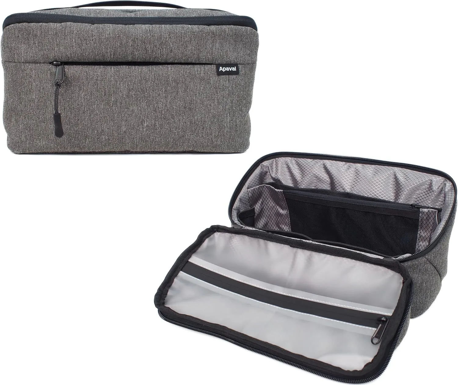 Travel Toiletry Bag for Men Large, Mens Dopp Kit for Tolietries, Shaving Pouch Organizer for Traveling Essentials, Medicine Hygiene Bathroom Shower Bag, Full-Open, Water Resistant, Lightweight, Grey