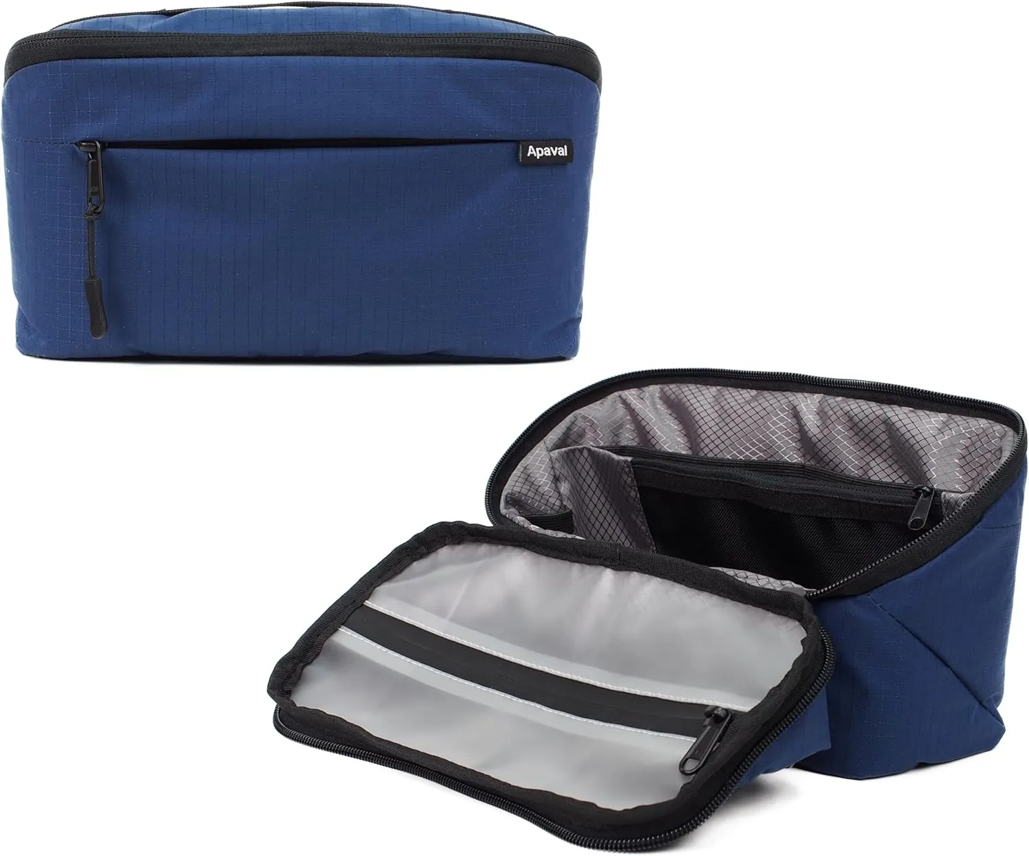 Travel Toiletry Bag for Men Small, Mens Dopp Kit for Tolietries, Shaving Pouch Organizer for Traveling Essentials, Medicine Hygiene Bathroom Shower Bag, Full-Open, Water Resistant, Lightweight, Navy