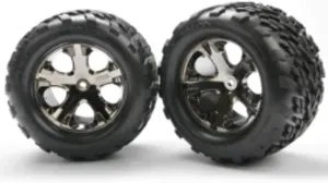 Traxxas 3668A Talon 2.8" Tires Assembled on All-Star Black-Chrome Wheels